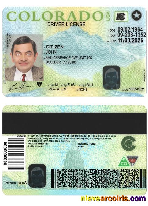 USA COLORADO driving license version 2